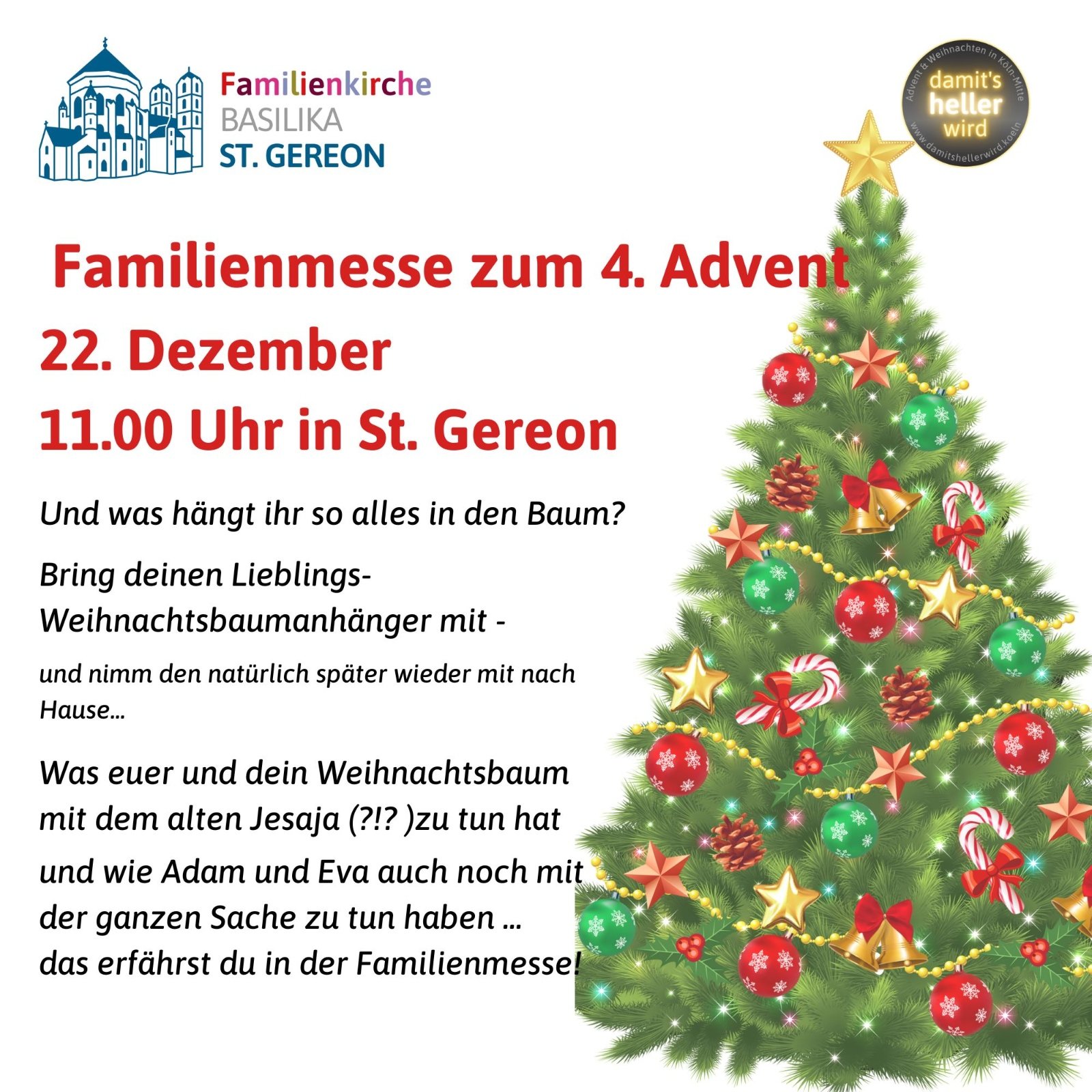 Kachel.Familienmesse zum 4. Advent